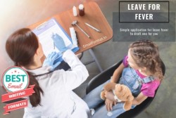 Leave Application For School For Fever, sample, format